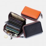 Women Genuine Leather RIFD Multifunctional 12 Card Slots Photo Card Money Clip Wallet Purse Coin Purse