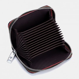 Women Genuine Leather RIFD Multifunctional 12 Card Slots Photo Card Money Clip Wallet Purse Coin Purse