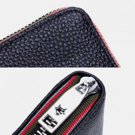 Women Genuine Leather RIFD Multifunctional 12 Card Slots Photo Card Money Clip Wallet Purse Coin Purse