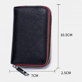 Women Genuine Leather RIFD Multifunctional 12 Card Slots Photo Card Money Clip Wallet Purse Coin Purse