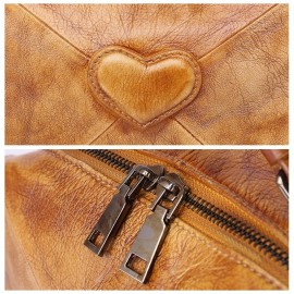 Women Genuine Leather Vintage Heart-shaped Handbag Shoulder Bag