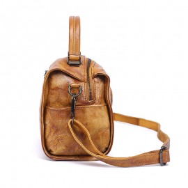 Women Genuine Leather Vintage Heart-shaped Handbag Shoulder Bag