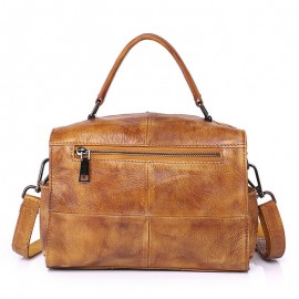Women Genuine Leather Vintage Heart-shaped Handbag Shoulder Bag