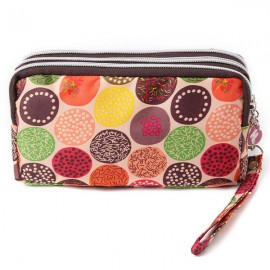 Women Lady Triple Zip Wallet Purse Long Handbag Clutch Bag Phone Case Card Key