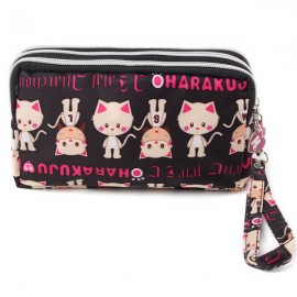 Women Lady Triple Zip Wallet Purse Long Handbag Clutch Bag Phone Case Card Key