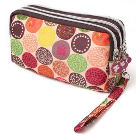 Women Lady Triple Zip Wallet Purse Long Handbag Clutch Bag Phone Case Card Key