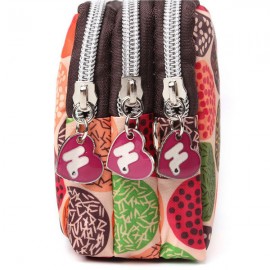 Women Lady Triple Zip Wallet Purse Long Handbag Clutch Bag Phone Case Card Key