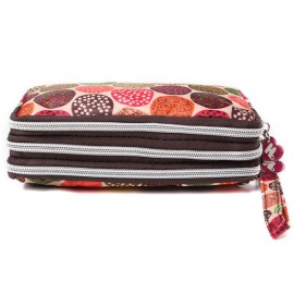 Women Lady Triple Zip Wallet Purse Long Handbag Clutch Bag Phone Case Card Key
