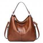 Women Large Capacity Handbag Tote Bag Tassel PU Leather Shoulder Bag