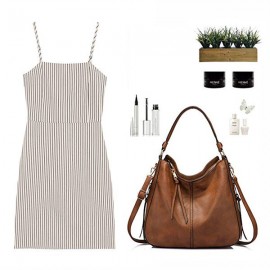 Women Large Capacity Handbag Tote Bag Tassel PU Leather Shoulder Bag