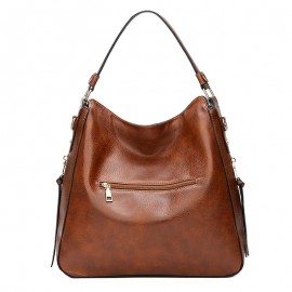 Women Large Capacity Handbag Tote Bag Tassel PU Leather Shoulder Bag