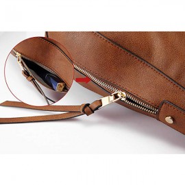 Women Large Capacity Handbag Tote Bag Tassel PU Leather Shoulder Bag