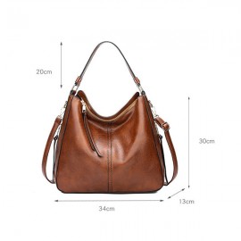 Women Large Capacity Handbag Tote Bag Tassel PU Leather Shoulder Bag