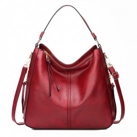 Women Large Capacity Handbag Tote Bag Tassel PU Leather Shoulder Bag