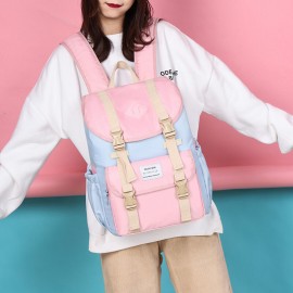 Women Large Capacity Patchwork Anti theft Waterproof 15.6 Inch Laptop Travel Bags Backpack