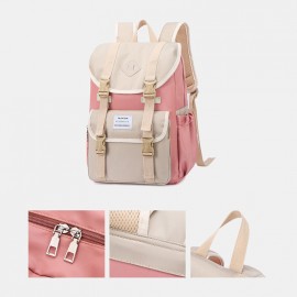 Women Large Capacity Patchwork Anti theft Waterproof 15.6 Inch Laptop Travel Bags Backpack