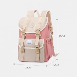 Women Large Capacity Patchwork Anti theft Waterproof 15.6 Inch Laptop Travel Bags Backpack