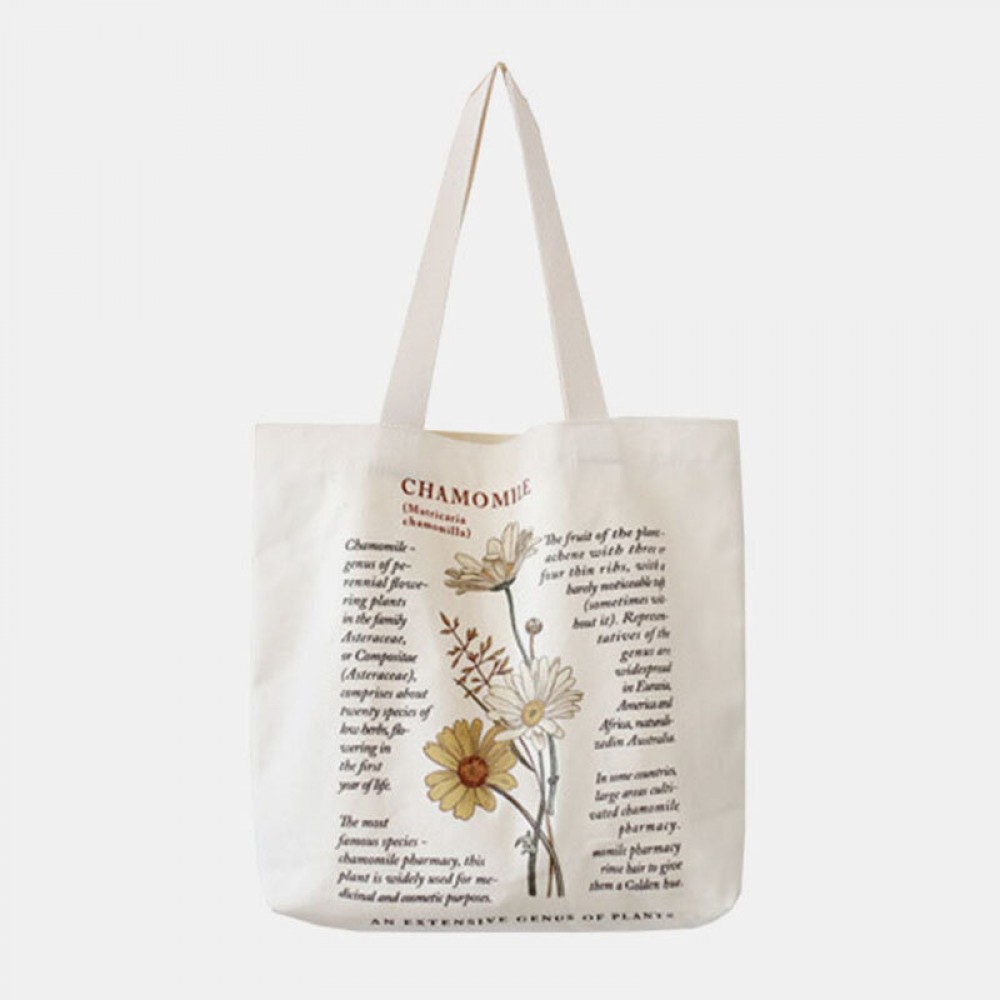 Women Large Capacity Printed Casual Canvas Tote Shoulder Bag