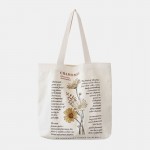 Women Large Capacity Printed Casual Canvas Tote Shoulder Bag
