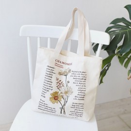 Women Large Capacity Printed Casual Canvas Tote Shoulder Bag