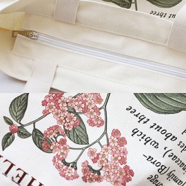 Women Large Capacity Printed Casual Canvas Tote Shoulder Bag