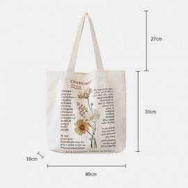 Women Large Capacity Printed Casual Canvas Tote Shoulder Bag