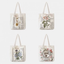 Women Large Capacity Printed Casual Canvas Tote Shoulder Bag