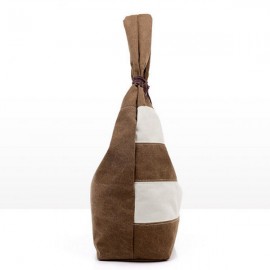 Women Leisure Canvas Stripe Handbag Shopping Tote Bag Big Bag