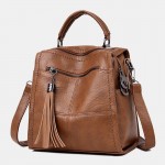 Women Multi-Carry Anti theft Tassel Multi-pocket Crossbody Bag Backpack