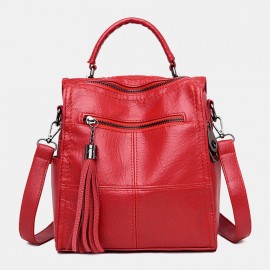 Women Multi-Carry Anti theft Tassel Multi-pocket Crossbody Bag Backpack
