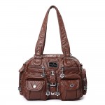 Women Multi-Pocket Casual Crossbody Bag Soild Shoulder Bag