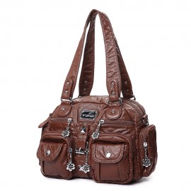Women Multi-Pocket Casual Crossbody Bag Soild Shoulder Bag