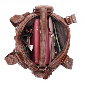 Women Multi-Pocket Casual Crossbody Bag Soild Shoulder Bag