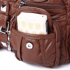 Women Multi-Pocket Casual Crossbody Bag Soild Shoulder Bag