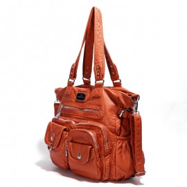 Women Multi-Pocket Casual Crossbody Bag Soild Tote Bag
