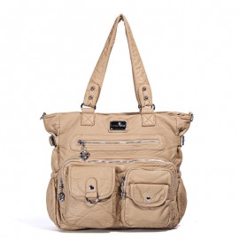 Women Multi-Pocket Casual Crossbody Bag Soild Tote Bag