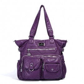 Women Multi-Pocket Casual Crossbody Bag Soild Tote Bag
