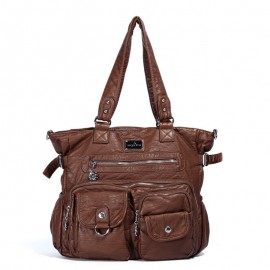 Women Multi-Pocket Casual Crossbody Bag Soild Tote Bag