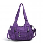 Women Multi-Pocket Crossbody Bag Soft Leather Shoulder Bag