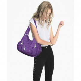 Women Multi-Pocket Crossbody Bag Soft Leather Shoulder Bag