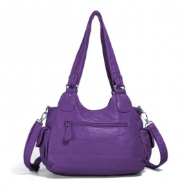 Women Multi-Pocket Crossbody Bag Soft Leather Shoulder Bag