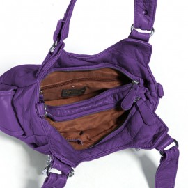 Women Multi-Pocket Crossbody Bag Soft Leather Shoulder Bag