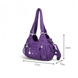 Women Multi-Pocket Crossbody Bag Soft Leather Shoulder Bag