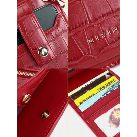 Women Multi-card Slots Alligator Pattern Print 6.5 Inch Phone Bag Crossbody Bag