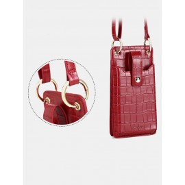 Women Multi-card Slots Alligator Pattern Print 6.5 Inch Phone Bag Crossbody Bag