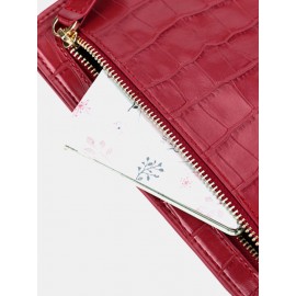 Women Multi-card Slots Alligator Pattern Print 6.5 Inch Phone Bag Crossbody Bag
