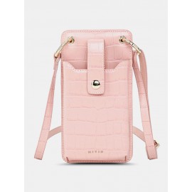 Women Multi-card Slots Alligator Pattern Print 6.5 Inch Phone Bag Crossbody Bag