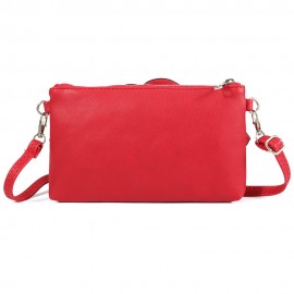 Women Multi-carry Casual Clutch Bag PU Leather Flower Crossbody Bag Shoulder Bag