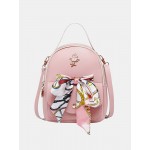 Women Multi-carry Silk Scarf Bowknot Handbag Satchel Bag Crossbody Bag Backpack