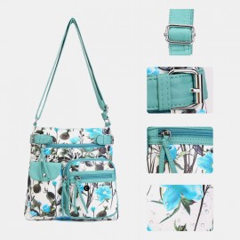 Women Multicolor Printing Waterproof Multi-pocket Anti-theft Crossbody Bag Shoulder Bag